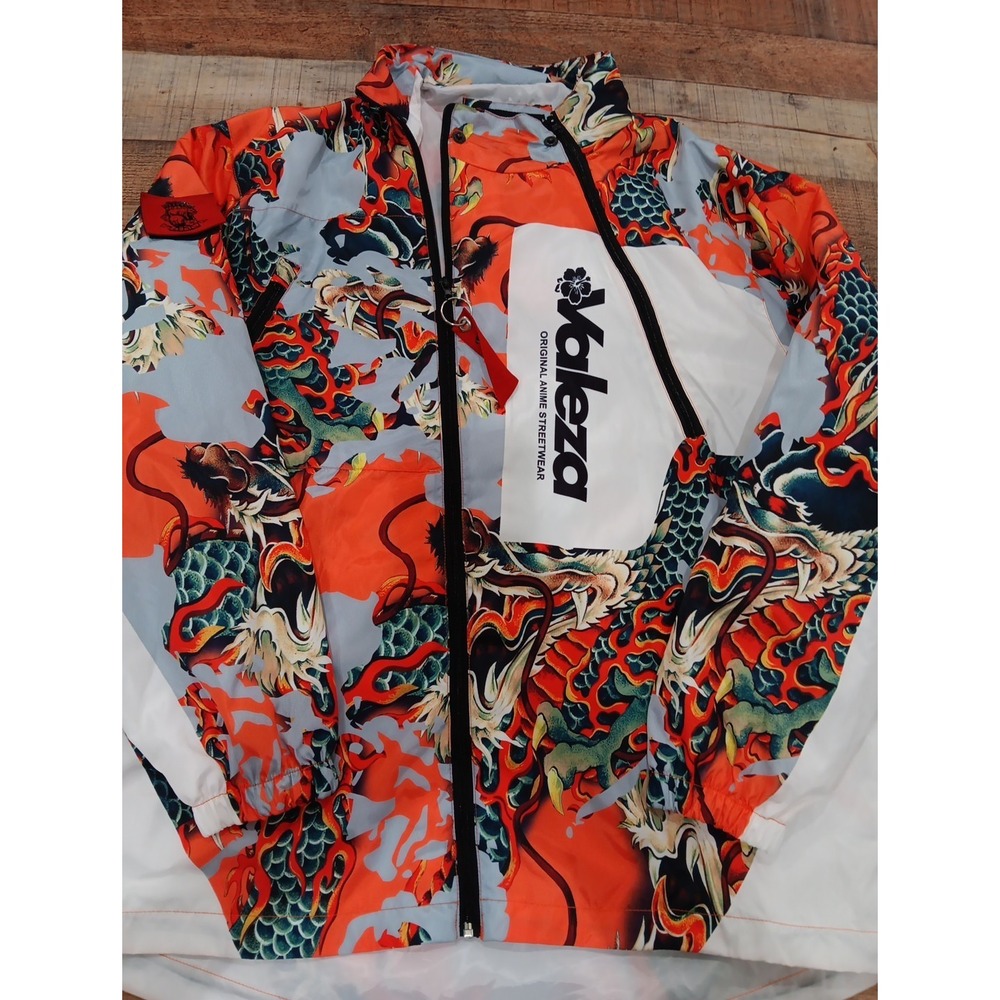 Valeza Anime Streetwear Hooded Windbreaker‎ Dragon Size 2XL 2505